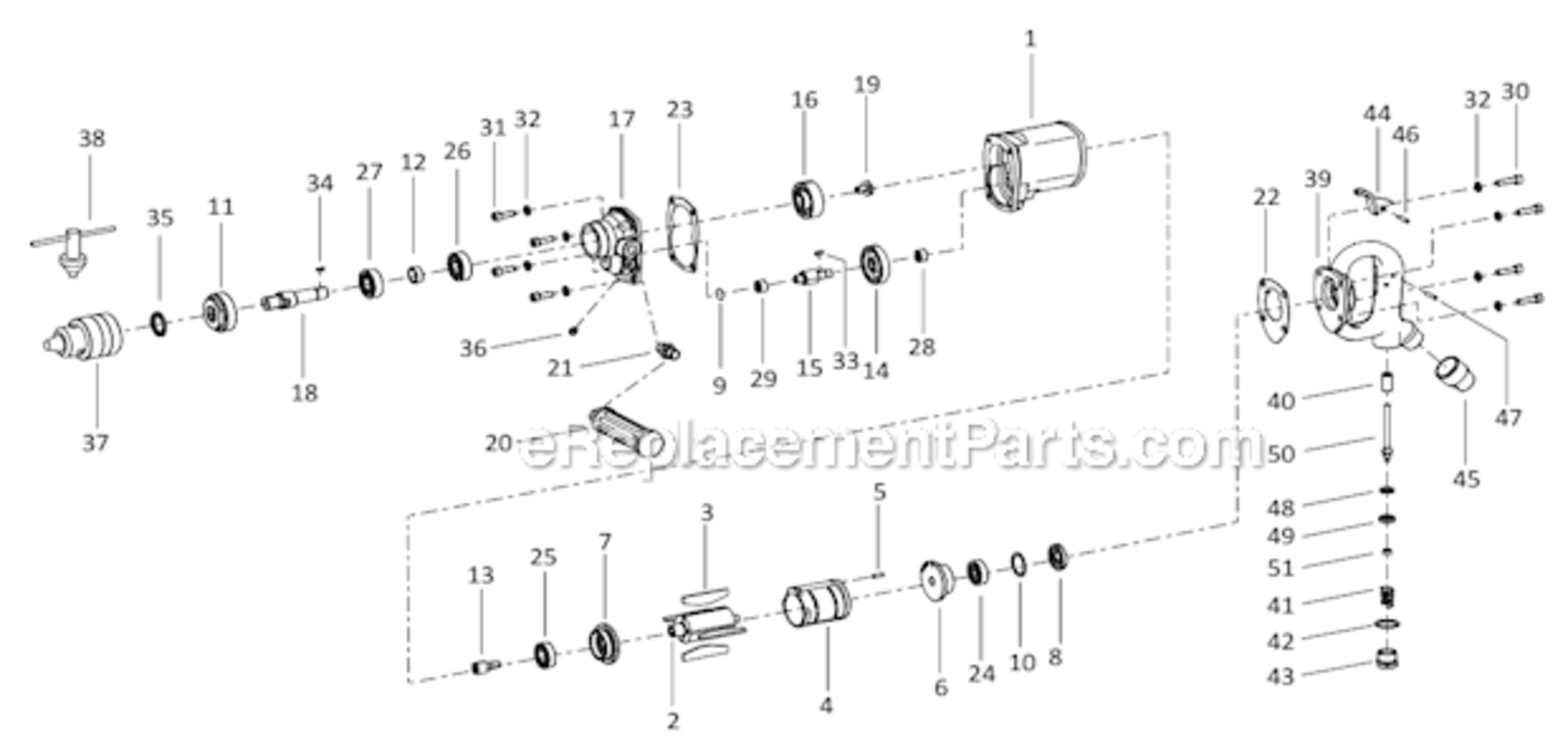 Page A Diagram and Parts List for CP1816  Chicago Pneumatic Drill